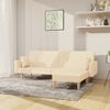 vidaXL Καναπές Κρεβάτι Διθέσιος με Υποπόδιο Κρεμ Υφασμάτινος