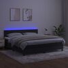vidaXL Κρεβάτι Boxspring με Στρώμα & LED Μαύρο 160x200 εκ. Βελούδινο