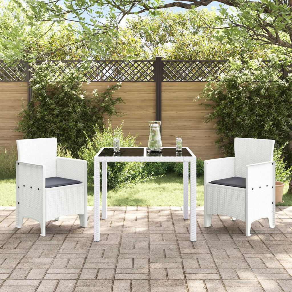 vidaXL Καρέκλες Κήπου 2 pcs Λευκό 53 x 49 x 85 εκ. Πλαστικό