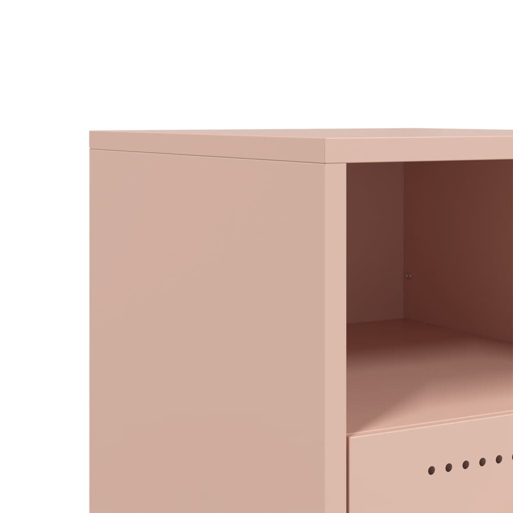 vidaXL Κομοδίνα 2 τεμ. Ροζ 36x39x43,5 εκ. από Χάλυβα