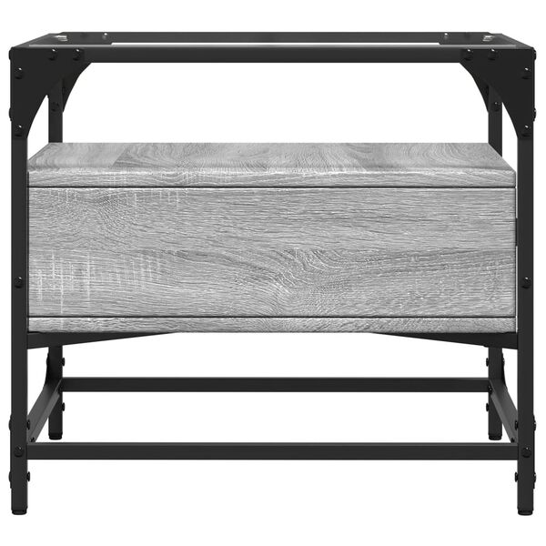 vidaXL Τραπεζάκι Σαλονιού Sonoma Γκρι 50x50x45 εκ. με Γυάλινες Πόρτες