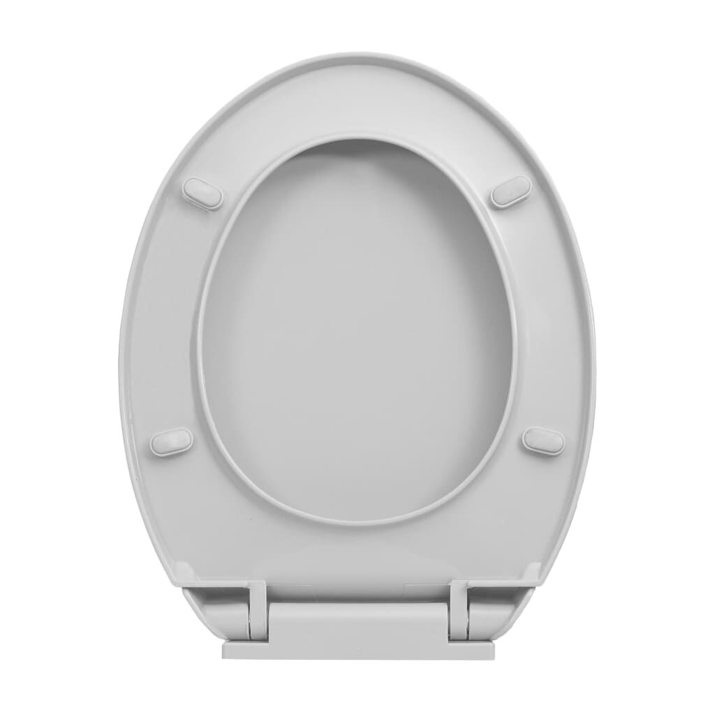 vidaXL Κάλυμμα Λεκάνης με Soft Close &amp; Quick Release Οβάλ Ανοιχτό Γκρι
