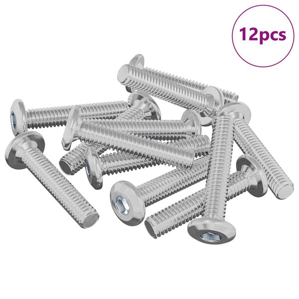vidaXL &Beta;ί&delta;&alpha; &mu;&epsilon; &kappa;&lambda;&epsilon;&iota;&delta;ί &kappa;&epsilon;&phi;&alpha;&lambda;ή&sigmaf; 12 pcs &Alpha;&sigma;&eta;&mu;ί M6 x 35 &chi;&iota;&lambda;. &Alpha;&tau;&sigma;ά&lambda;&iota;