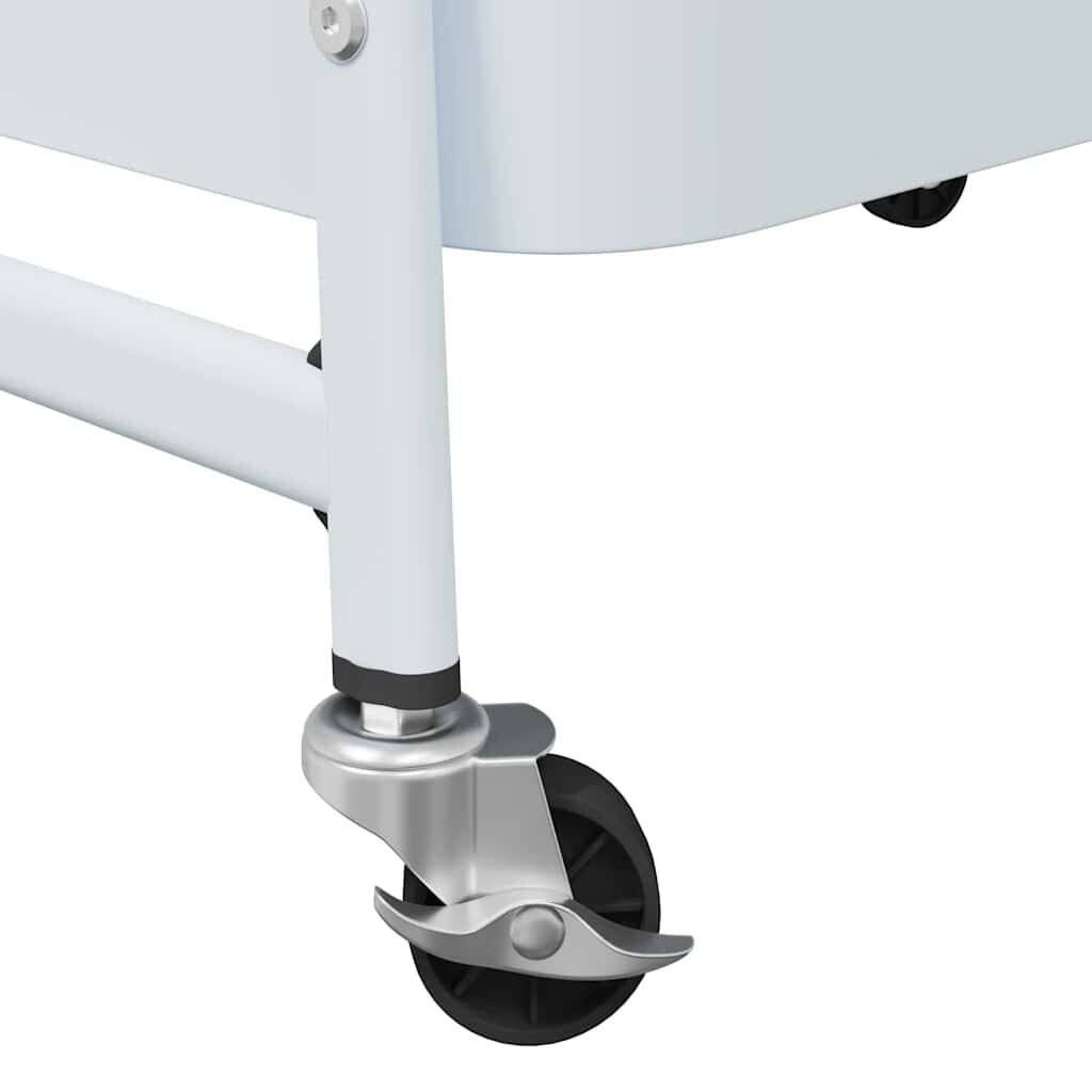 vidaXL Τρόλεϊ αποθήκευσης 3 επιπέδων Λευκό 42x41,5x77 cm Χάλυβας