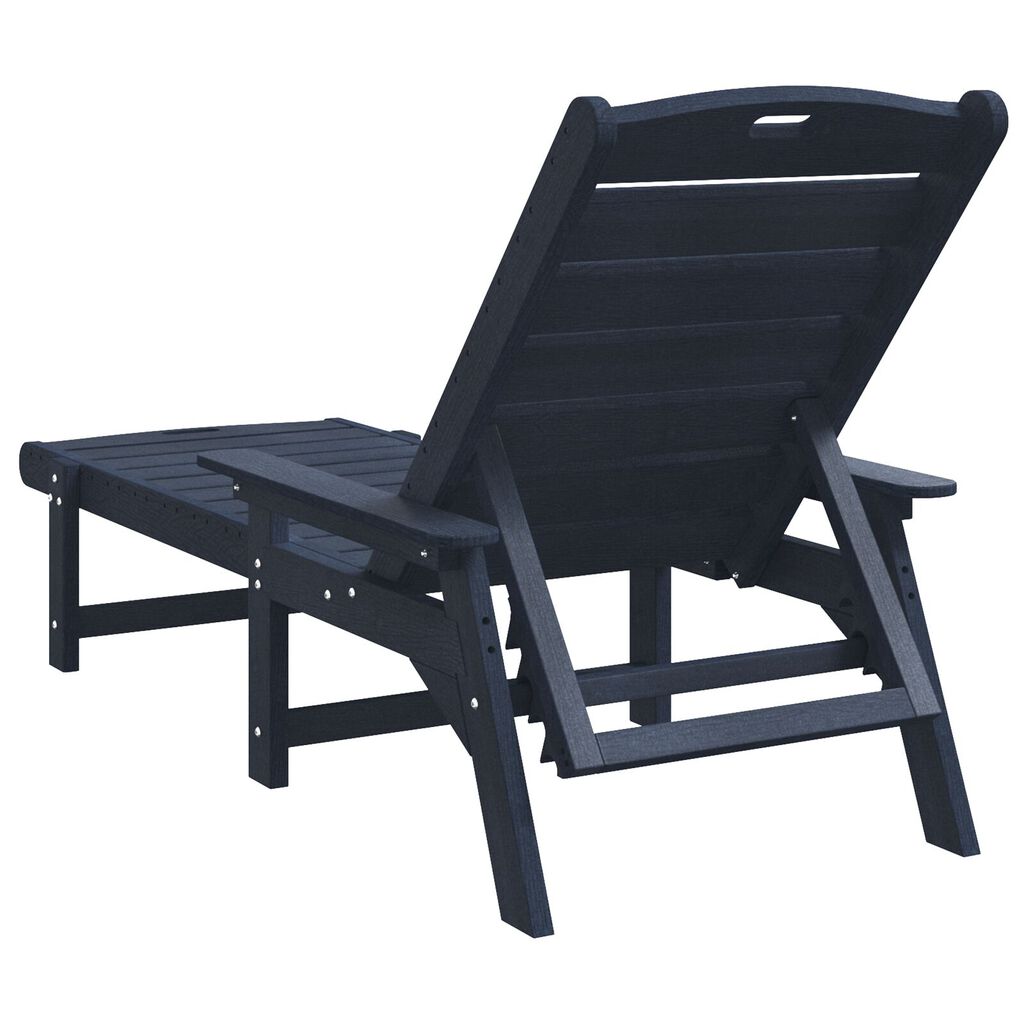 vidaXL Ξαπλώστρα Ναυτικό μπλε 53x162x98.5 εκ. HDPE