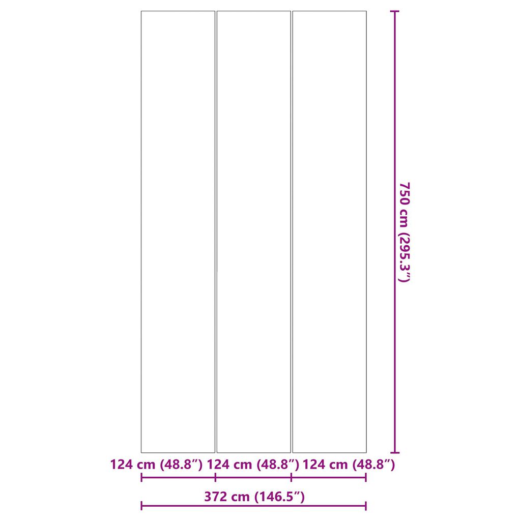 vidaXL Ορθογώνιο Κάλυμμα Πισίνας Μαύρο PVC 750 x 372 εκ. Αδιάβροχο