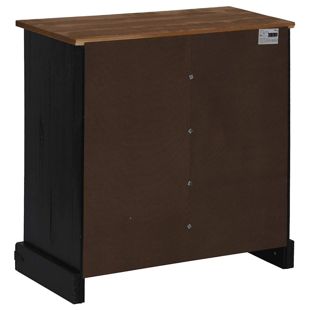 vidaXL Sideboard HALDEN με συρόμενη πόρτα Μαύρο 80x40x80 cm