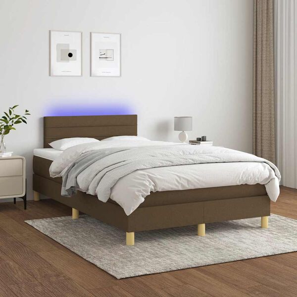 vidaXL &Kappa;&rho;&epsilon;&beta;ά&tau;&iota; Boxspring &mu;&epsilon; &Sigma;&tau;&rho;ώ&mu;&alpha; & LED &Sigma;&kappa;.&Kappa;&alpha;&phi;έ 120x190&epsilon;&kappa;. &Upsilon;&phi;&alpha;&sigma;&mu;ά&tau;&iota;&nu;&omicron;