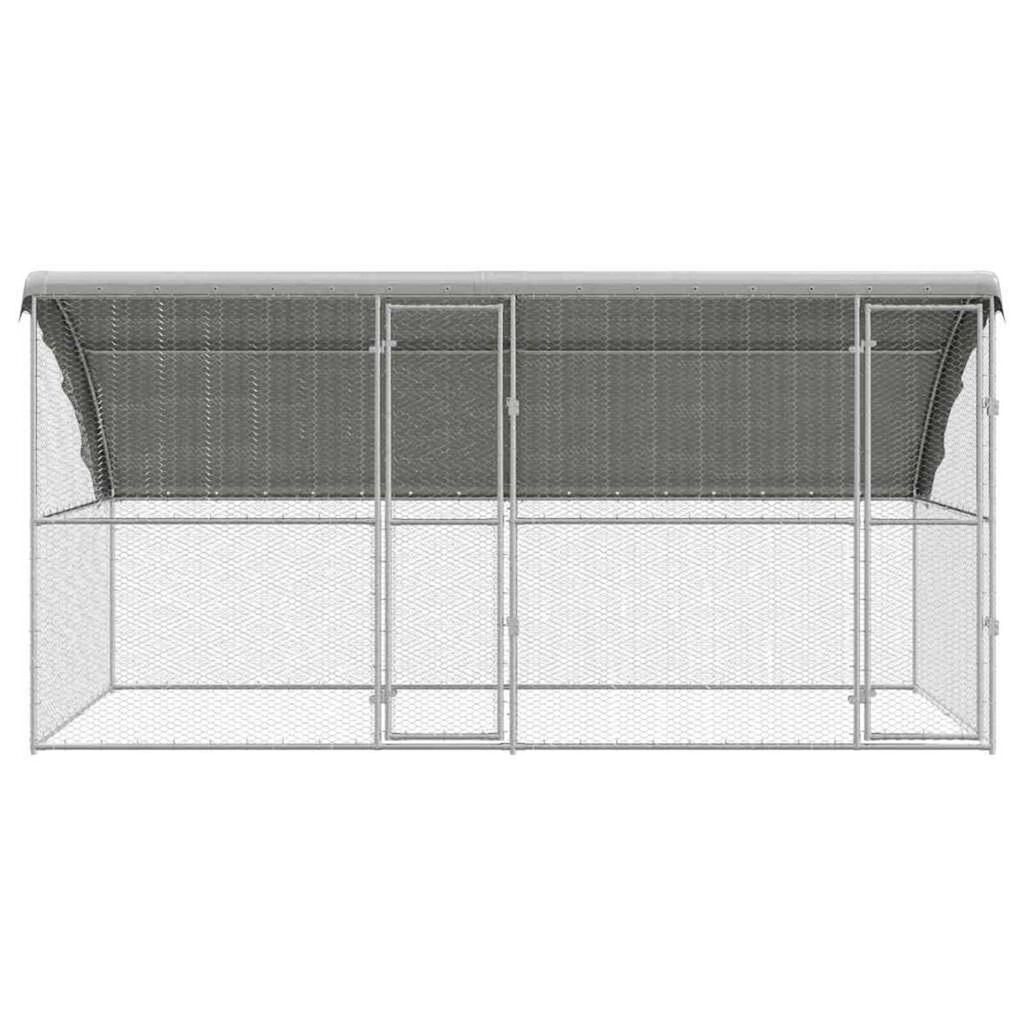vidaXL Κλουβί για κότες Ασημί 400 x 200 x 198.5 εκ