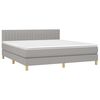 vidaXL Κρεβάτι Boxspring με Στρώμα & LED Αν.Γκρι 160x200 εκ Υφασμάτινο