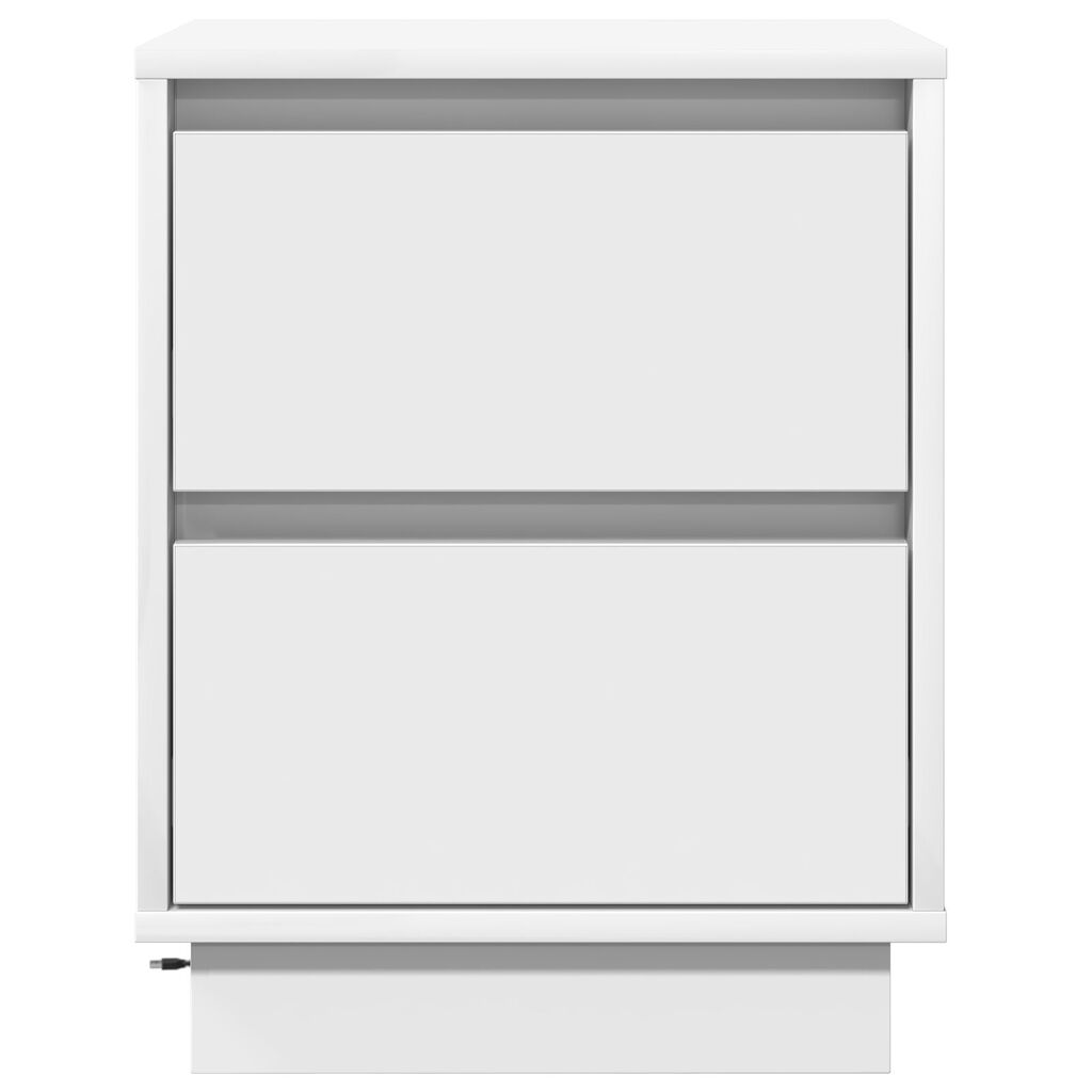 vidaXL Κομοδίνο με LED Φώτα Λευκό 39x34,5x50 εκ.