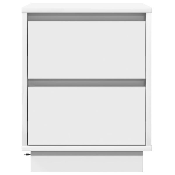 vidaXL Κομοδίνο με LED Φώτα Λευκό 39x34,5x50 εκ.