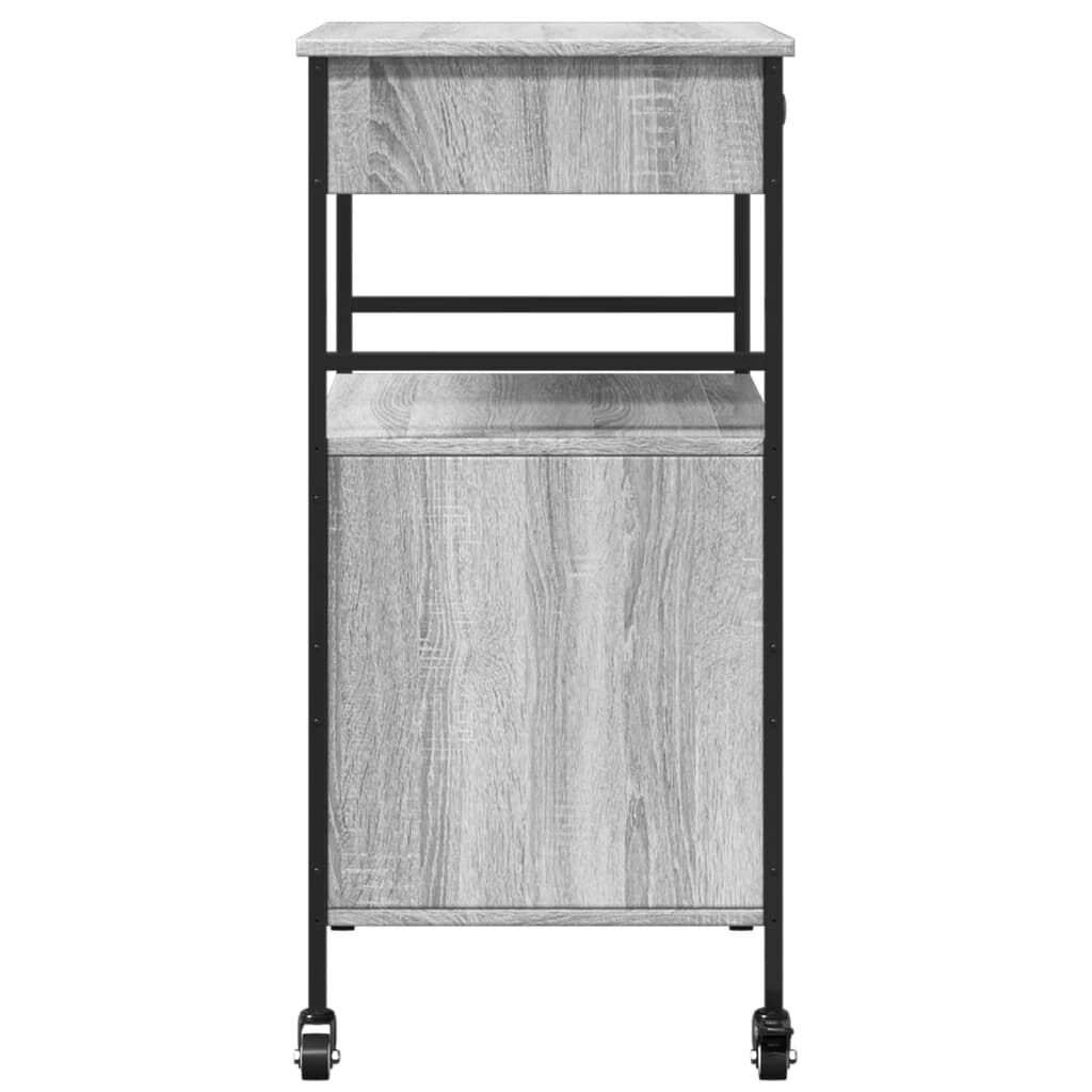 vidaXL Τρόλεϊ Κουζίνας Sonoma Γκρι 56x43x89,5 εκ. Επεξεργασμένο Ξύλο