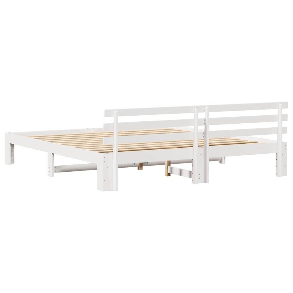 vidaXL Σκελετός Κρεβατιού Λευκό 200 x 200 cm Μασίφ ξύλο πεύκου