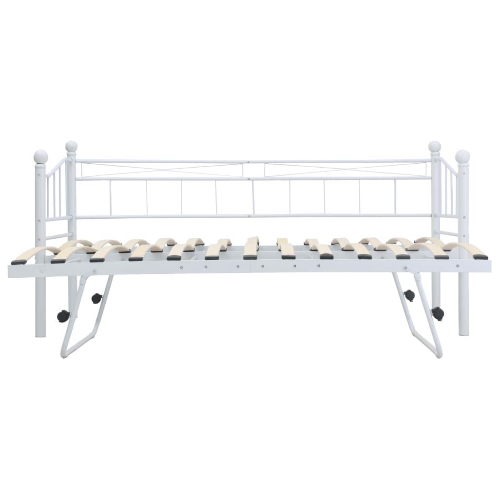 vidaXL Πλαίσιο Κρεβατιού Λευκό 180 x 200 / 90 x 200 εκ. Μεταλλικό