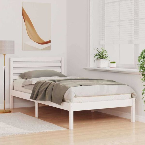 vidaXL Σκελετός Κρεβατιού Λευκό 80 x 200 cm Μασίφ ξύλο πεύκου