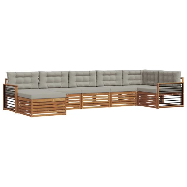 vidaXL &Sigma;&epsilon;&tau; &Kappa;&alpha;&nu;&alpha;&pi;έ 7 pcs &Phi;&upsilon;&sigma;&iota;&kappa;ό &kappa;&alpha;&iota; &Alpha;&nu;&omicron;&iota;&chi;&tau;ό &Gamma;&kappa;&rho;&iota; &Sigma;&tau;&epsilon;&rho;&epsilon;ό &Xi;ύ&lambda;&omicron; &Alpha;&kappa;&alpha;&kappa;ί&alpha;&sigmaf;