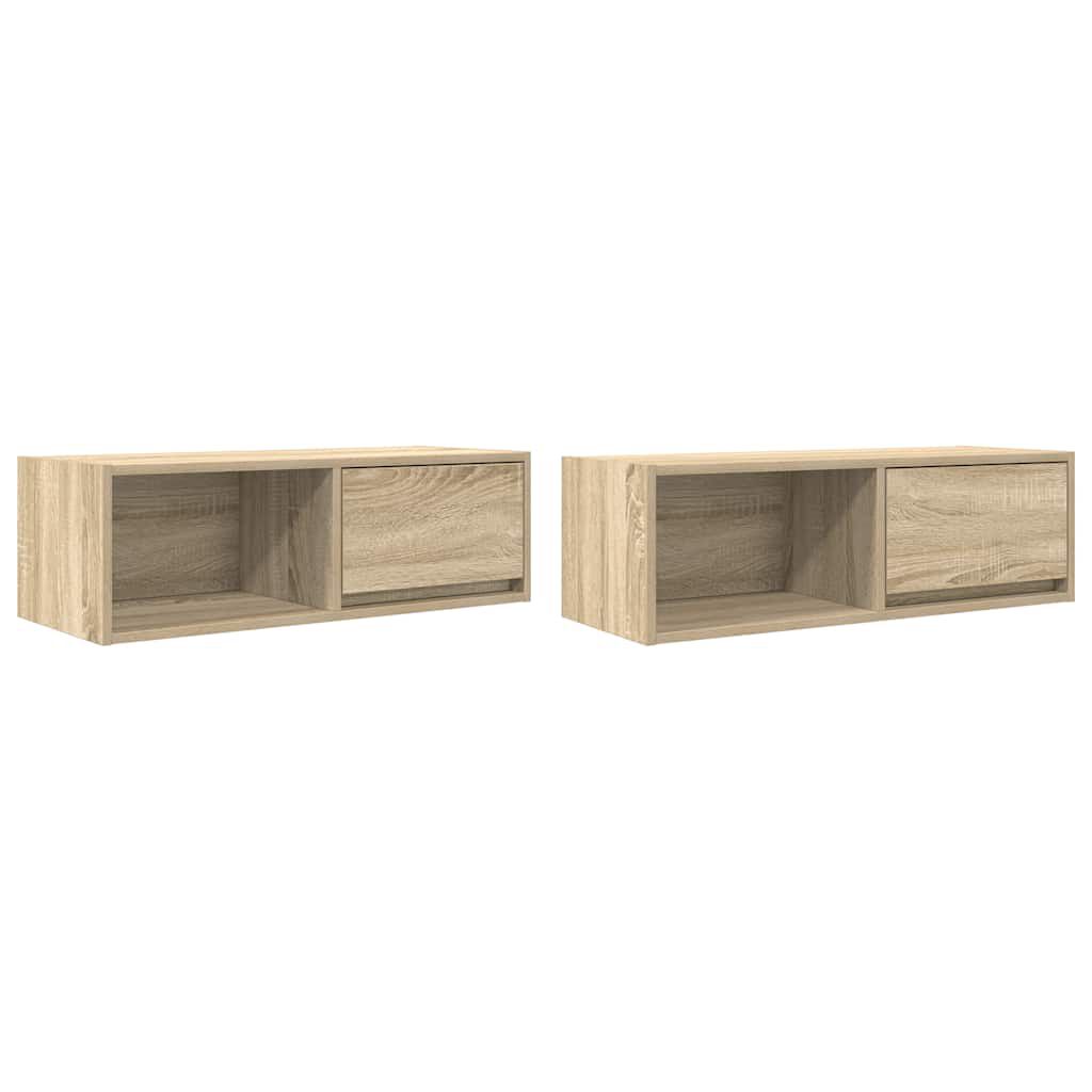 vidaXL Έπιπλα Τηλεόρασης 2 τεμ. 80x31x25,5 εκ. Επεξεργασμένο Ξύλο