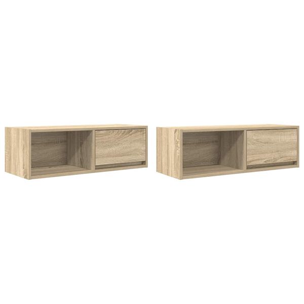 vidaXL Έπιπλα Τηλεόρασης 2 τεμ. 80x31x25,5 εκ. Επεξεργασμένο Ξύλο