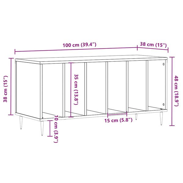 vidaXL Έπιπλο Δίσκων Sonoma Δρυς 100x38x48 εκ. από Επεξεργασμένο Ξύλο