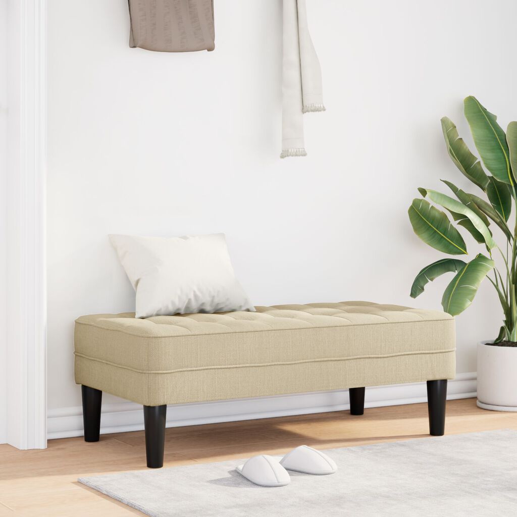 vidaXL Παγκάκι Κρεμ 113x57x39 εκ. Υφάσματος