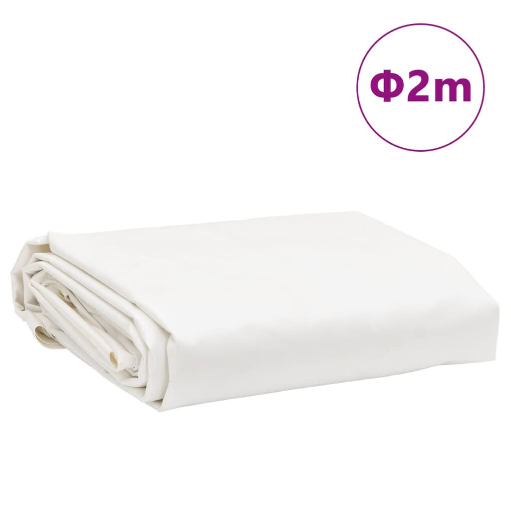 vidaXL Μουσαμάς Λευκός Ø 2 μ. 650 γρ./μ²