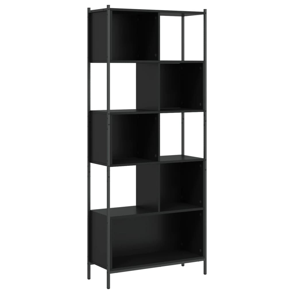 vidaXL Βιβλιοθήκη Μαύρη 72 x 28 x 172 εκ. από Επεξεργασμένο Ξύλο