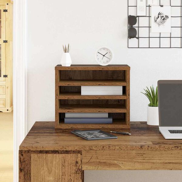 vidaXL Οργανωτής Γραφείου Παλαιό ξύλο 36 x 26 x 29.5 εκ