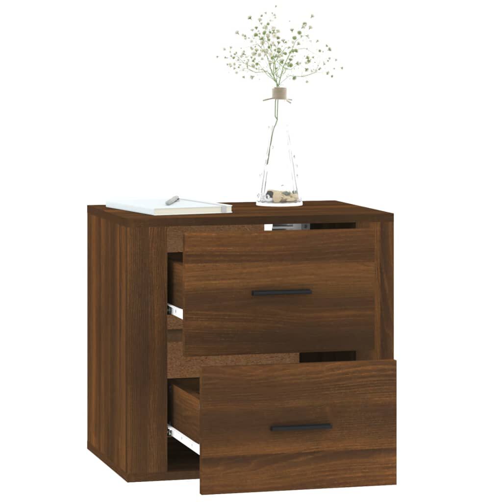 vidaXL Κομοδίνο Επιτοίχιο Καφέ Δρυς 50x36x47 εκ.