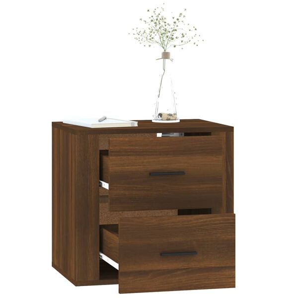 vidaXL Κομοδίνο Επιτοίχιο Καφέ Δρυς 50x36x47 εκ.