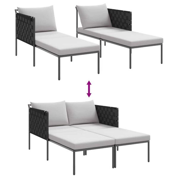 vidaXL Ήλιο-κρεβάτι με μαξιλάρι Ανθρακί 115 x 153 x 69.5 εκ. Ατσάλι