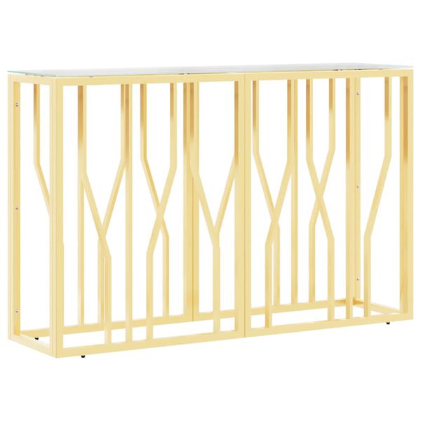 vidaXL Τραπέζι Κονσόλα 110x30x70 εκ. από Ανοξείδωτο Ατσάλι και Γυαλί
