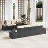 vidaXL Σέτ φαγητού για κήπο 8 pcs Μαύρο και Κρέμα 100 x 55 x 73 εκ