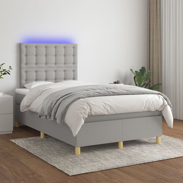 vidaXL &Kappa;&rho;&epsilon;&beta;ά&tau;&iota; Boxspring &mu;&epsilon; &Sigma;&tau;&rho;ώ&mu;&alpha; & LED &Alpha;&nu;.&Gamma;&kappa;&rho;&iota; 120x200 &epsilon;&kappa; &Upsilon;&phi;&alpha;&sigma;&mu;ά&tau;&iota;&nu;&omicron;