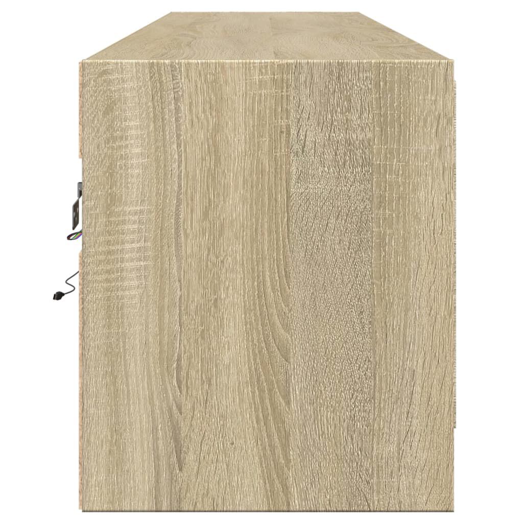 vidaXL Έπιπλο Τοίχου Τηλεόρασης με LED Sonoma Δρυς 180x31x38 εκ.