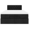 vidaXL Οθωμανικό κρεβάτι με στρώμα Μαύρο 120x190 cm Ύφασμα