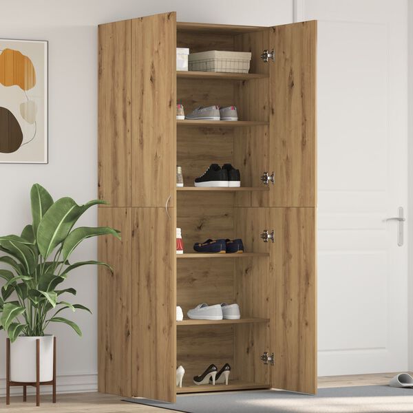 vidaXL Ντουλάπι Παπουτσιών Artisan Oak 80x35,5x180 εκ Επεξεργασμένο Ξύλο