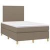 vidaXL &Kappa;&rho;&epsilon;&beta;ά&tau;&iota; Boxspring &mu;&epsilon; &Sigma;&tau;&rho;ώ&mu;&alpha; & LED Taupe 120x190 &epsilon;&kappa;. &Upsilon;&phi;&alpha;&sigma;&mu;ά&tau;&iota;&nu;&omicron;
