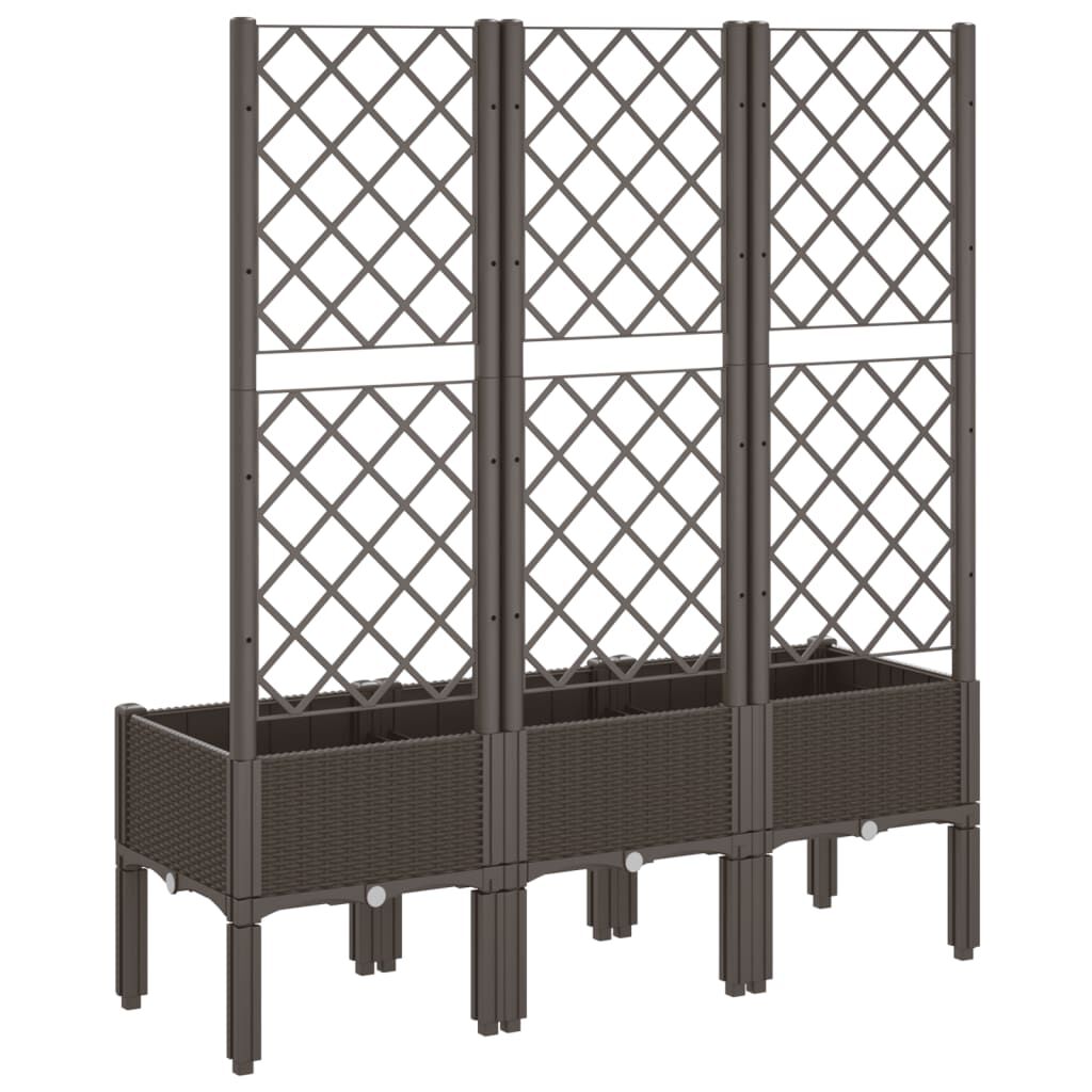 vidaXL Ζαρντινιέρα Κήπου με Καφασωτό Καφέ 120 x 40 x 142 εκ. από PP