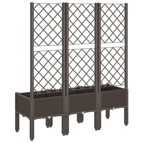 vidaXL Ζαρντινιέρα Κήπου με Καφασωτό Καφέ 120 x 40 x 142 εκ. από PP