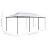 vidaXL Κιόσκι με Κουρτίνες Λευκό 600 x 298 x 270 εκ. 180 γρ./μ²