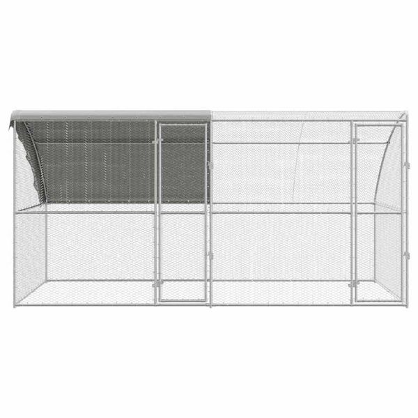 vidaXL Κλουβί για κότες Ασημί 400 x 200 x 198.5 εκ