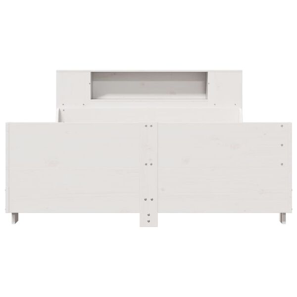 vidaXL Σκελετός Κρεβ. Χωρίς Στρώμα Λευκό 135x190 εκ Μασίφ Πεύκο