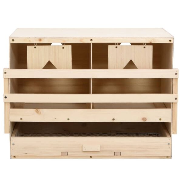 vidaXL Φωλιά για Κότες με 2 Θέσεις 63x40x45 εκ. από Μασίφ Ξύλο Πεύκου