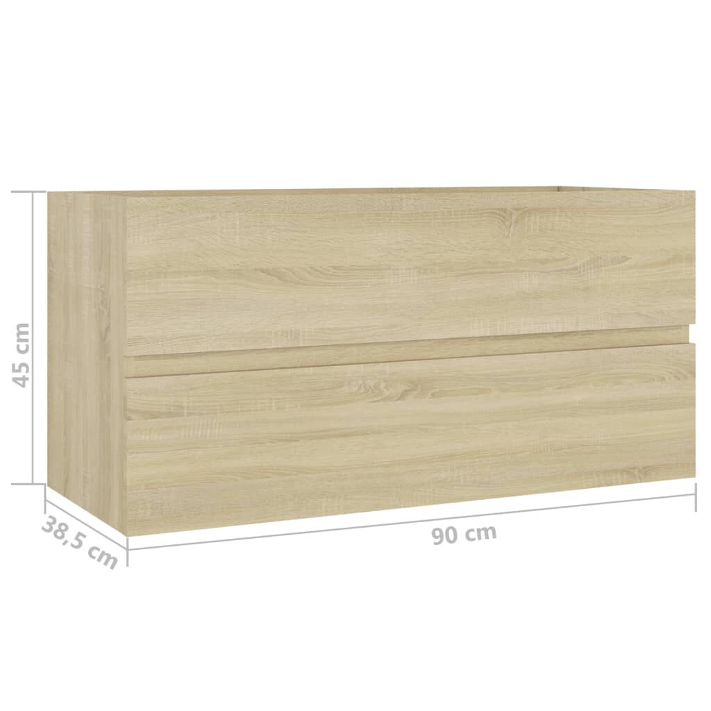vidaXL Ντουλάπι Νιπτήρα Sonoma Δρυς 90 x 38,5 x 45 εκ. από Επεξ. Ξύλο
