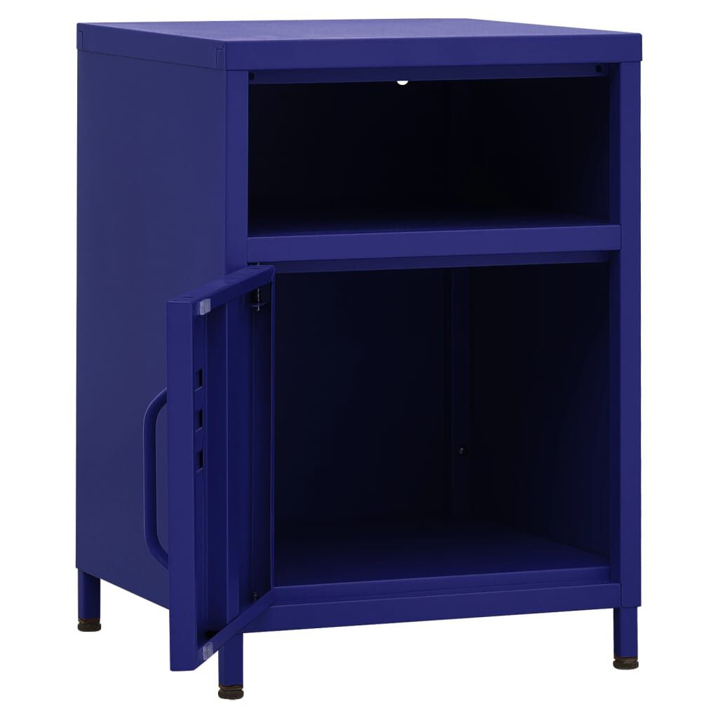 vidaXL Κομοδίνα 2 τεμ. Ναυτικό Μπλε 35 x 35 x 51 εκ. Ατσάλινα