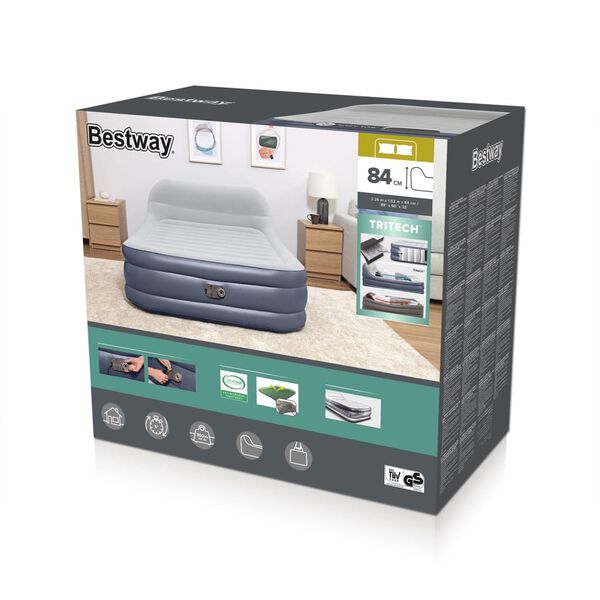 Bestway Στρώμα Ύπνου Φουσκωτό 226x152x84 εκ. + Ενσωματωμένη Αντλία