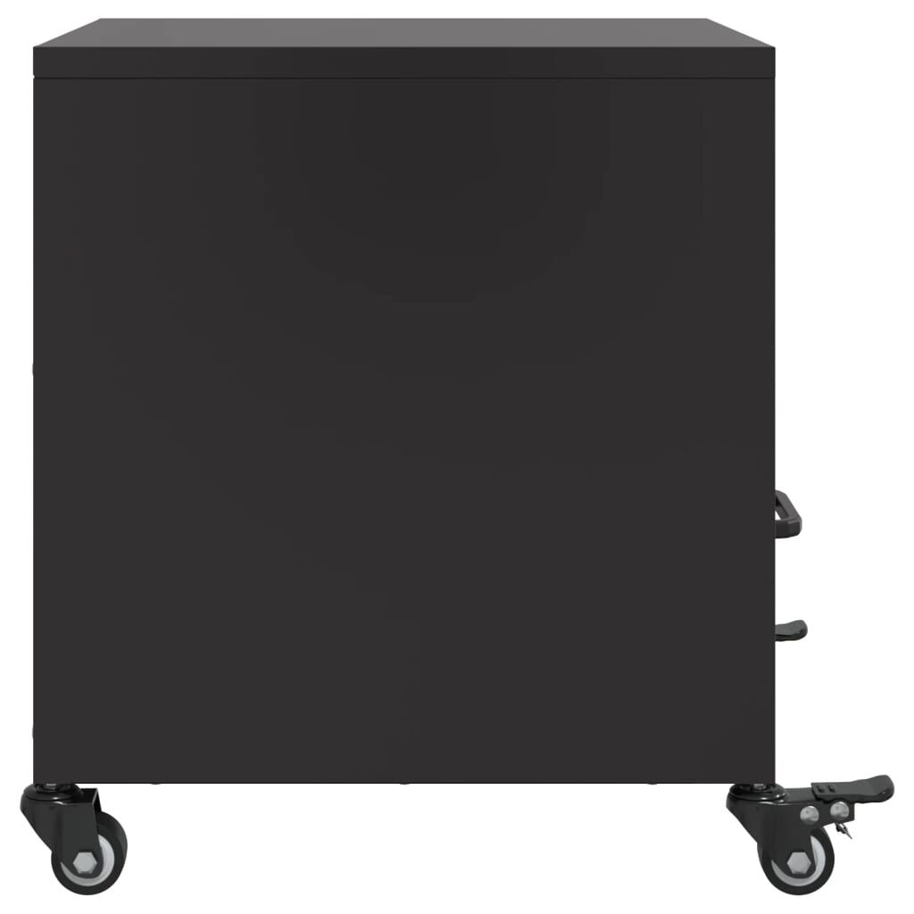 vidaXL Κομοδίνο Μαύρο 36x39x43,5 εκ. από Χάλυβα
