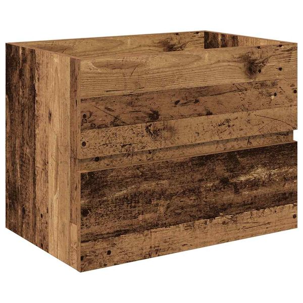 vidaXL ντουλάπι νεροχύτη με ενσωματωμένη λεκάνη και βρύση παλιό ξύλο