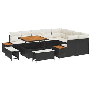 vidaXL &Sigma;&epsilon;&tau; &Kappa;&alpha;&nu;&alpha;&pi;έ &Kappa;ή&pi;&omicron;&upsilon; 12 pcs &Mu;&alpha;ύ&rho;&omicron; &sigma;&upsilon;&nu;&theta;&epsilon;&tau;&iota;&kappa;ό &rho;&alpha;&tau;ά&nu;